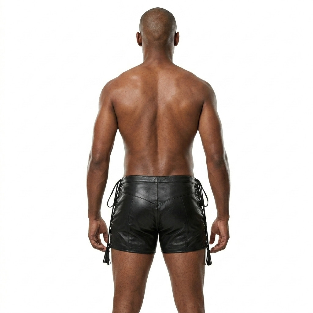 leather shorts, leather shorts bondage, leather shorts bdsm, leather gay shorts, gay leather shorts