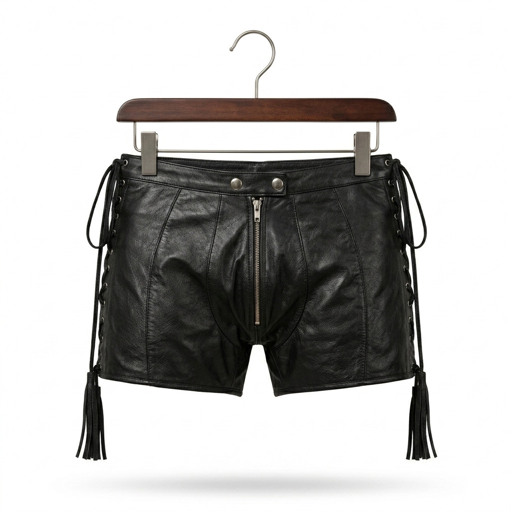 leather shorts, leather shorts bondage, leather shorts bdsm, leather gay shorts, gay leather shorts