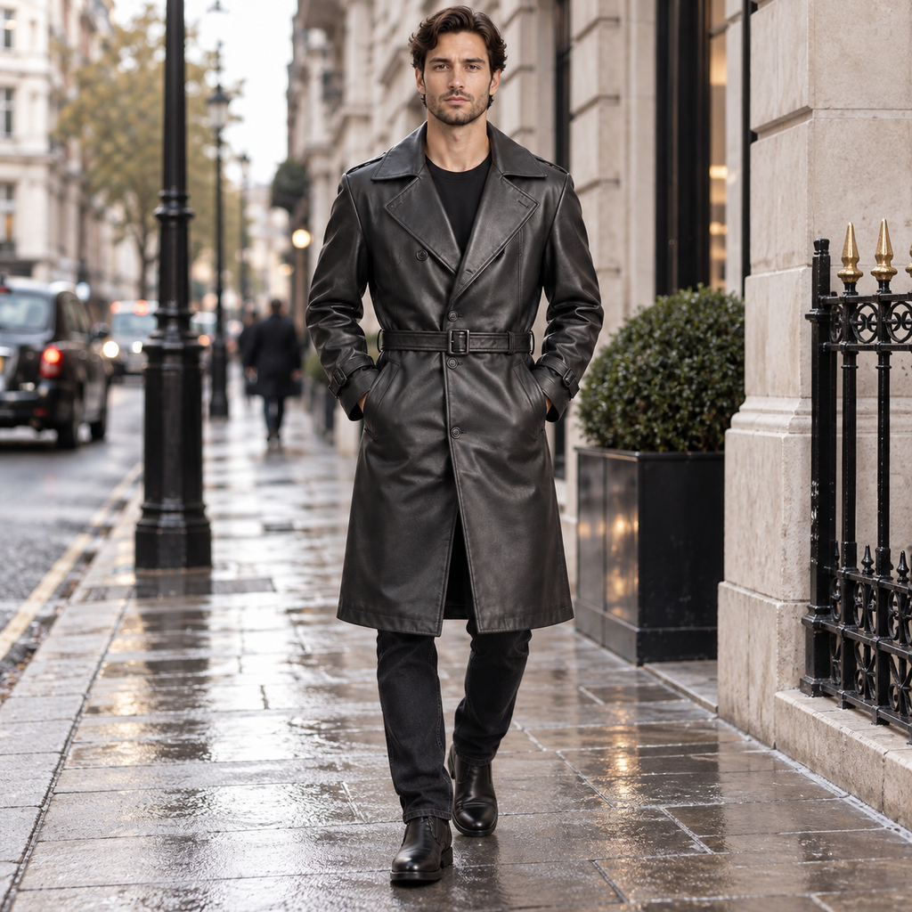 Leather coat, Leather blazer, Leather long coat, Leather trench coat, Leather long coat, Leather overcoat, genuine Leather coat, cowhide Leather coat