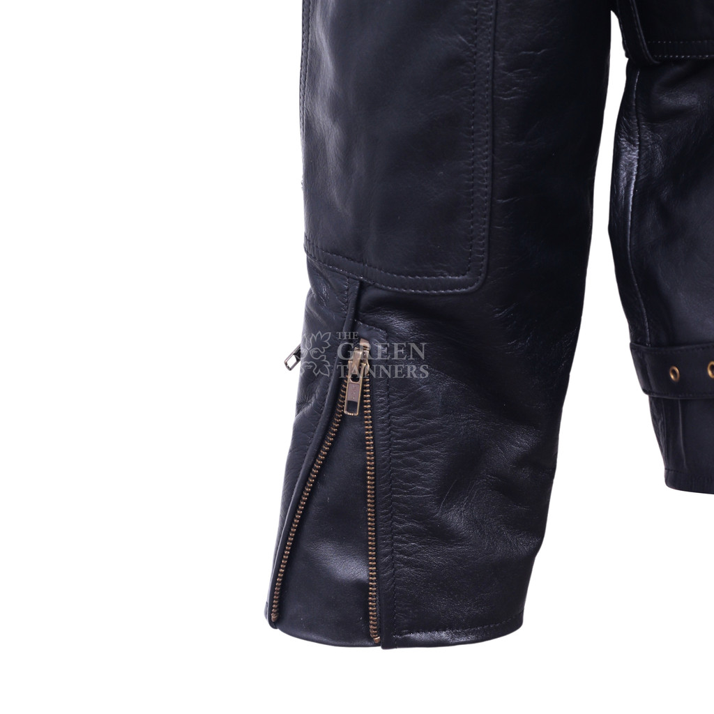 Leather jacket, Leather zipper jacket, genuine Leather jacket, Leather biker jacket, Ghost Rider Leather Jacket, Zoomed Arm Look
