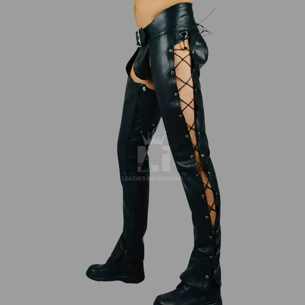 Leather chaps, Leather BDSM chaps, Leather Bondage Chaps, Gay Leather chaps, Leather chaps men's