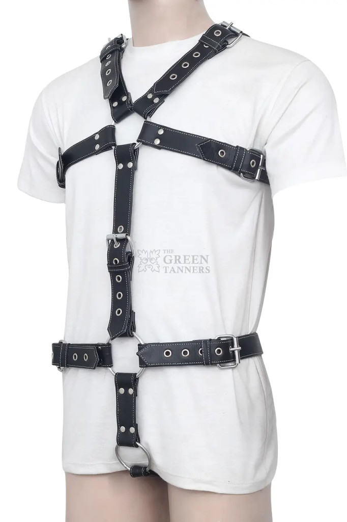 leather bdsm men harness, leather harness