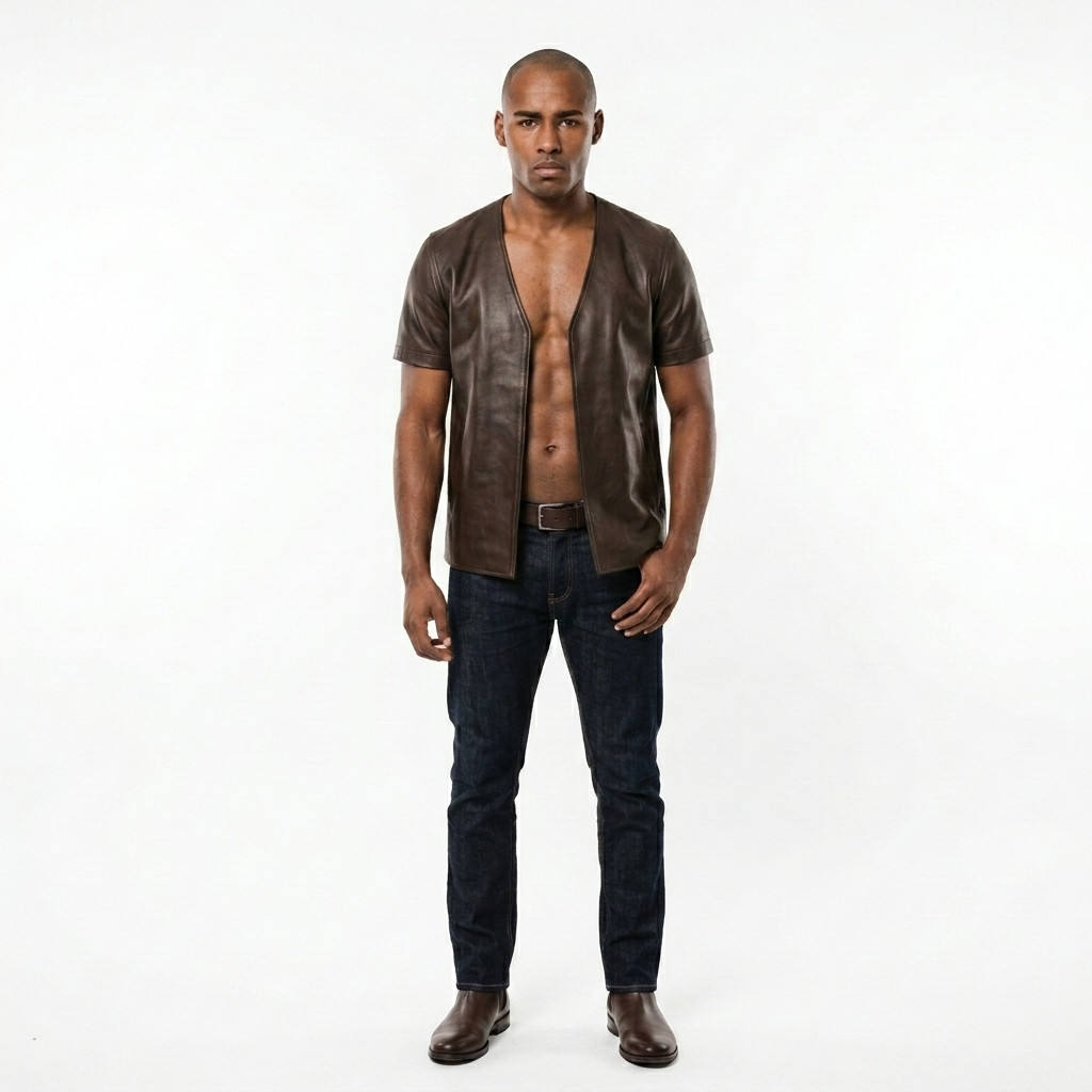gay leather vest, mens leather vest, leather bikers vest, leather waistcoat