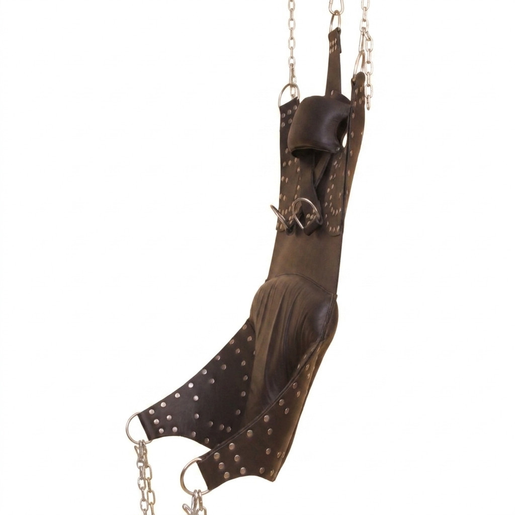 plus size sex swing with leg stirrups, leather sex swing, leather sex sling, leather bondage sex sling
