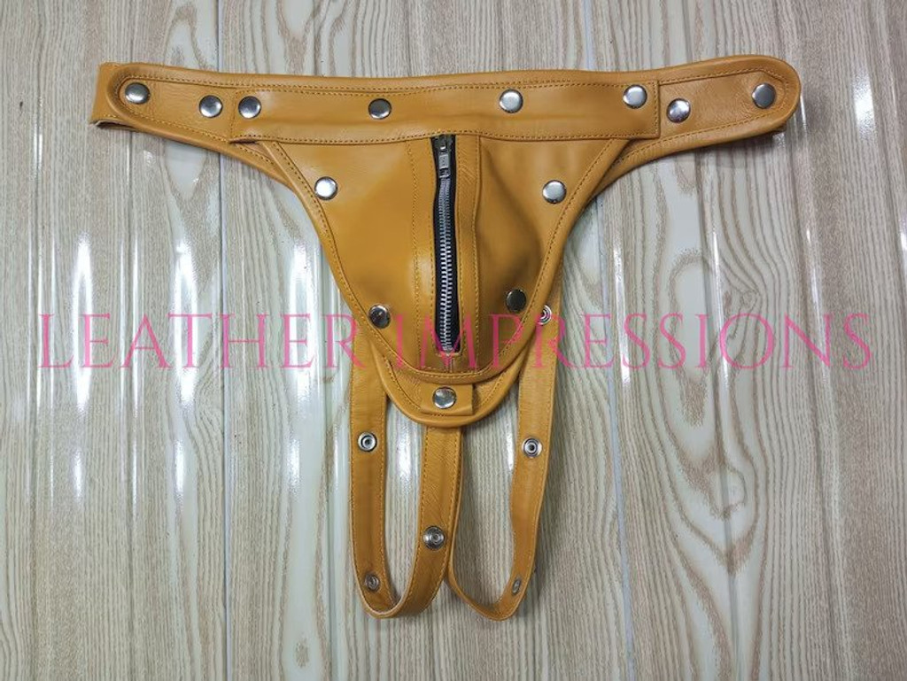 leather jockstrap, leather thong, leather underwear, BDSM Jockstrap, leather bondage jockstrap, zipped leather jockstrap, leather jockstrap with zipper