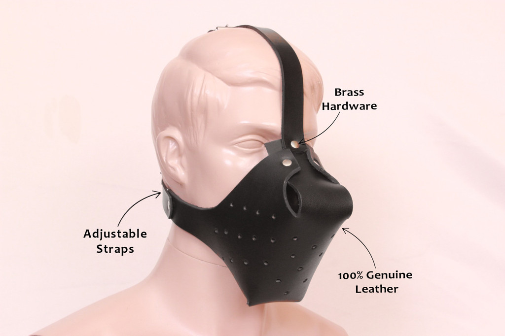 leather pet play mask, letaher puppy mask, leather BDSM mask, leather bondage mask, leather dog mask