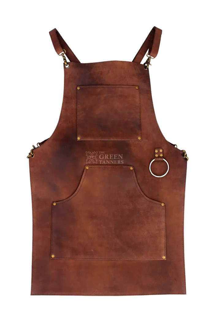 Front view of Leather Aprons For Grilling