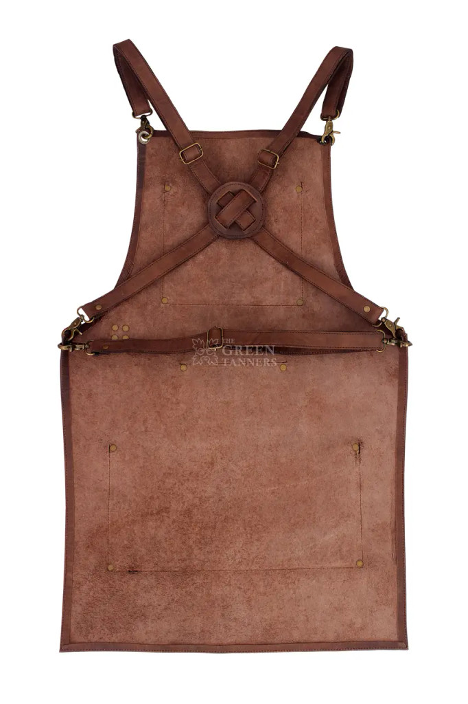 Front view of Leather Aprons For Grilling