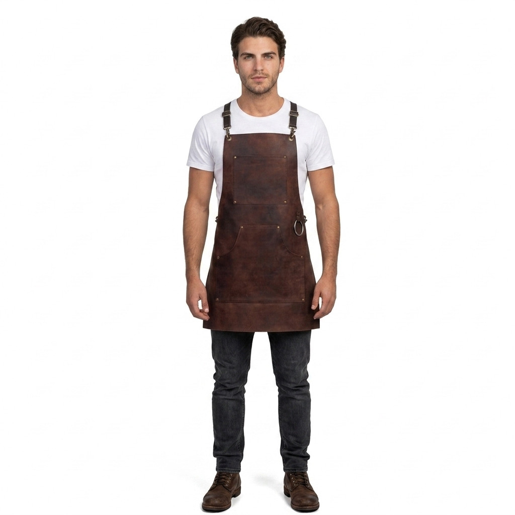 leather woodwork apron, leather chef apron, leather carpenter apron
