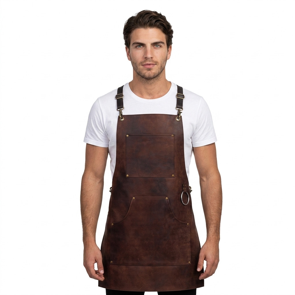 leather woodwork apron, leather chef apron, leather carpenter apron