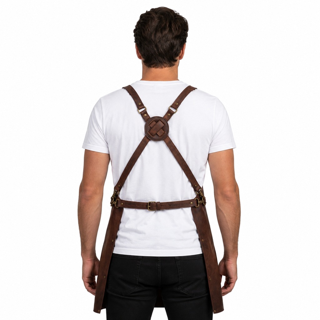 leather woodwork apron, leather chef apron, leather carpenter apron