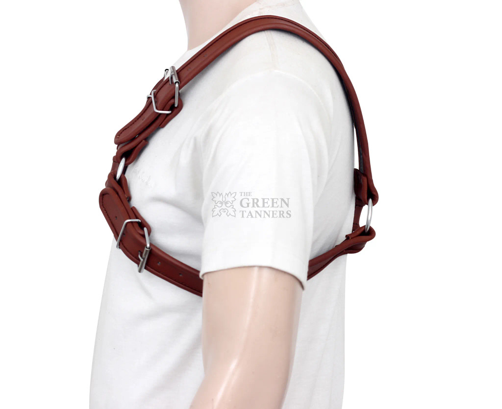 gay leather chest harness, leather harness