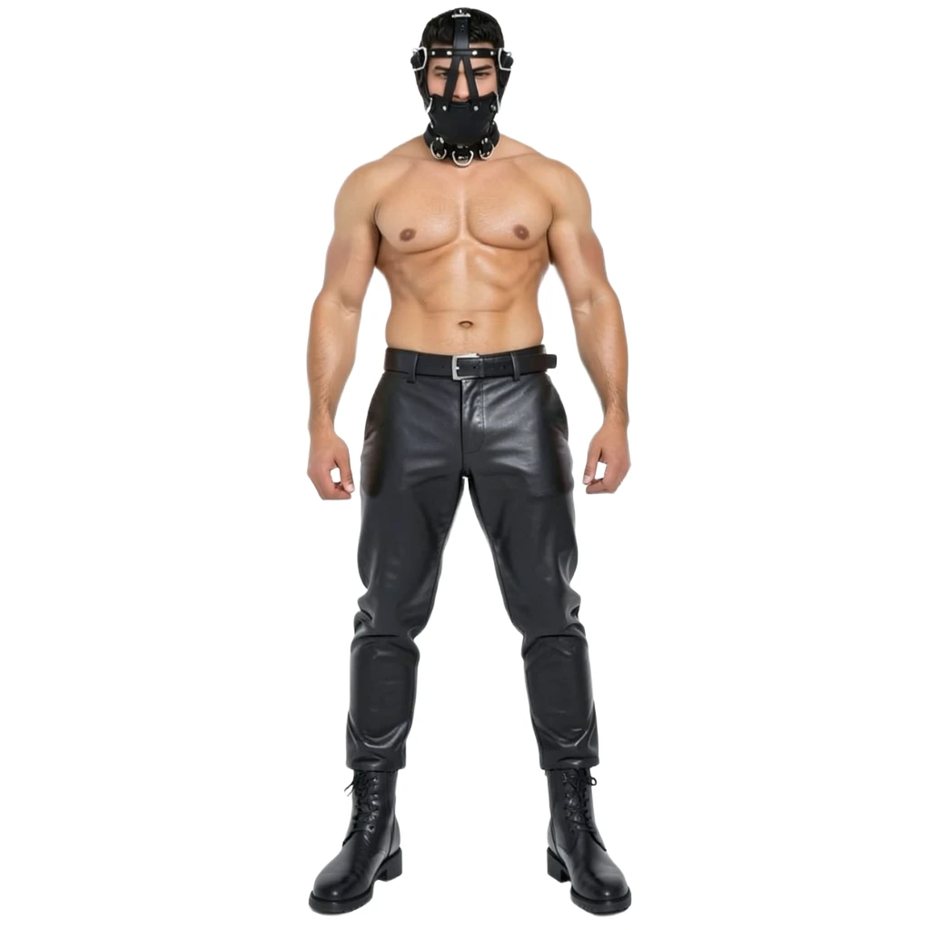 leather face muzzle, leather bdsm muzzle,  leather head harness, leather bondage muzzle