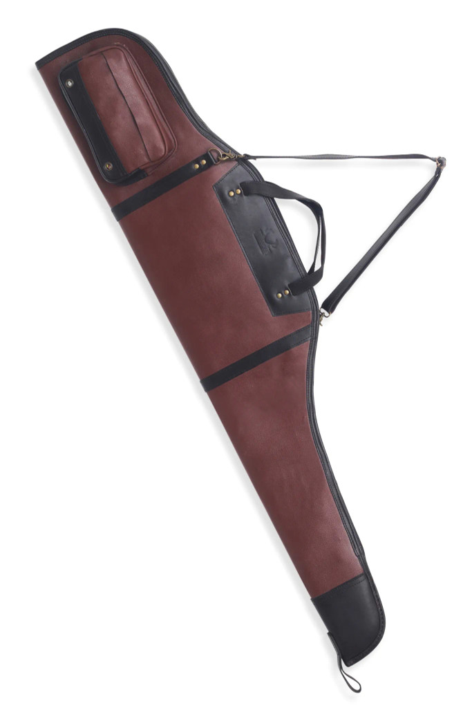 brown leather rifle case with exterior pocket brown leather rifle case with exterior pocket