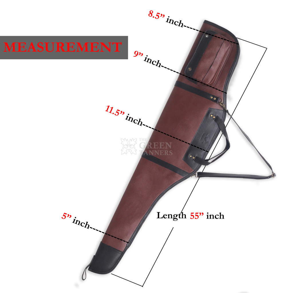 brown leather rifle case with exterior pocket brown leather rifle case with exterior pocket