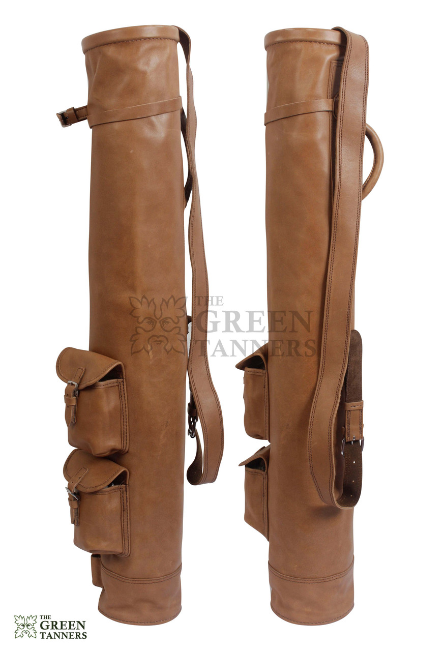 Pencil Style Golf Bag- British Tan with Natural Leather