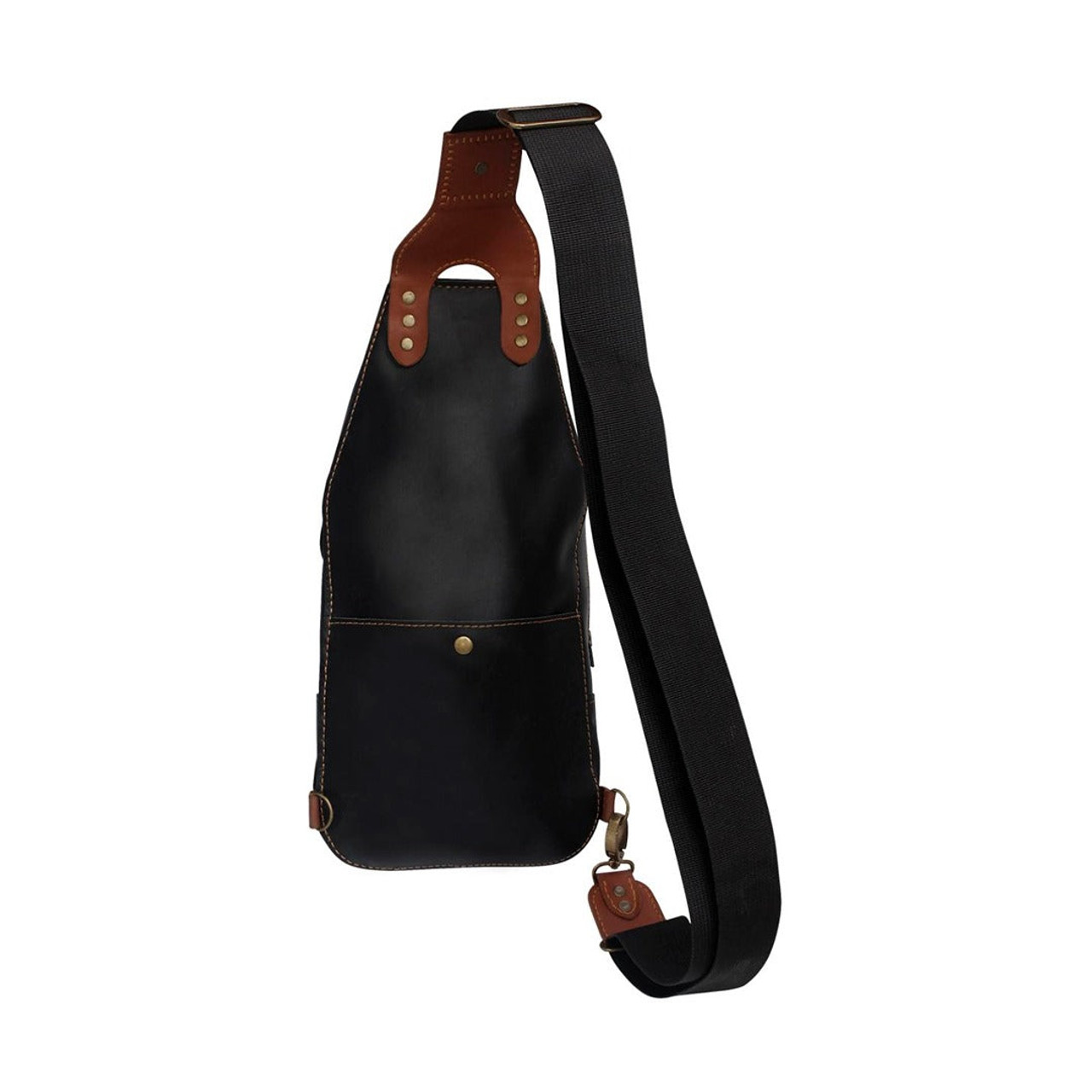 Genuine Black Leather Sling Bag