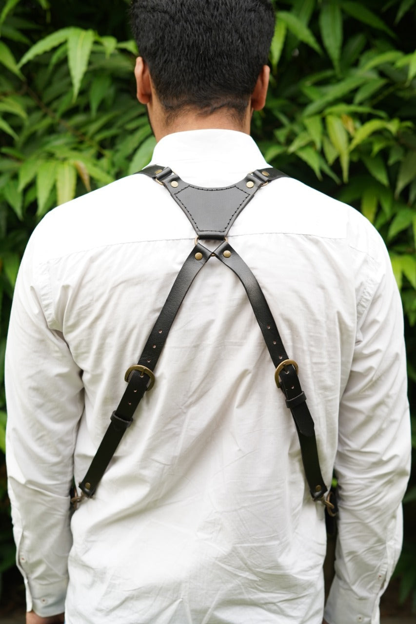 Men's leather shoulder holster bag vest backpack body wallet for formal  clothing