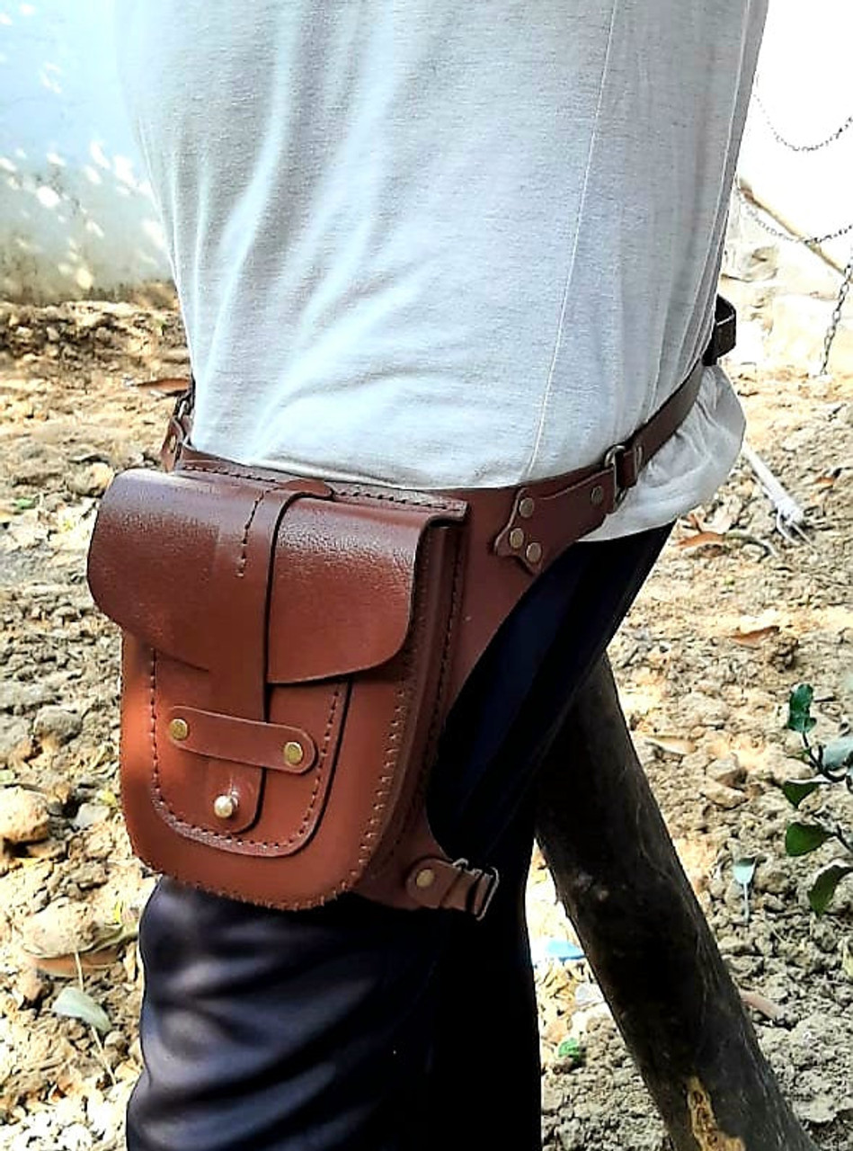 Fanny Pack Black Genuine Leather Waist Bag Travel Purse Hip Belt Carry On  Pouch | eBay