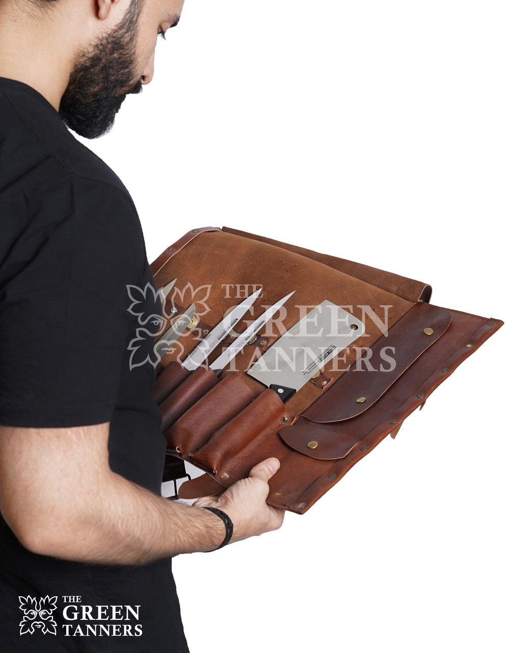 Handmade Leather Knife Roll For Professionals