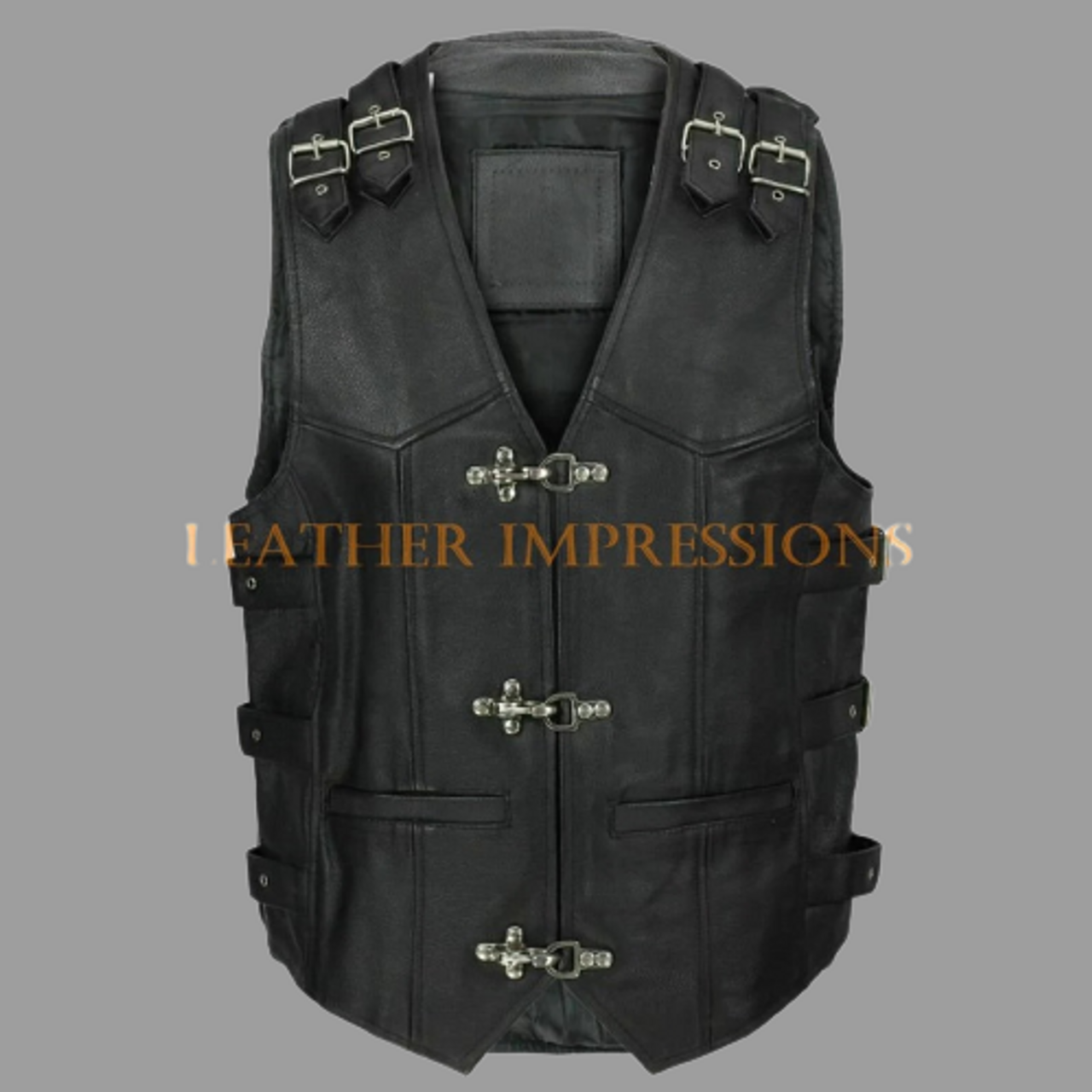 Heavy Duty Leather Gay Vest | BDSM Vest