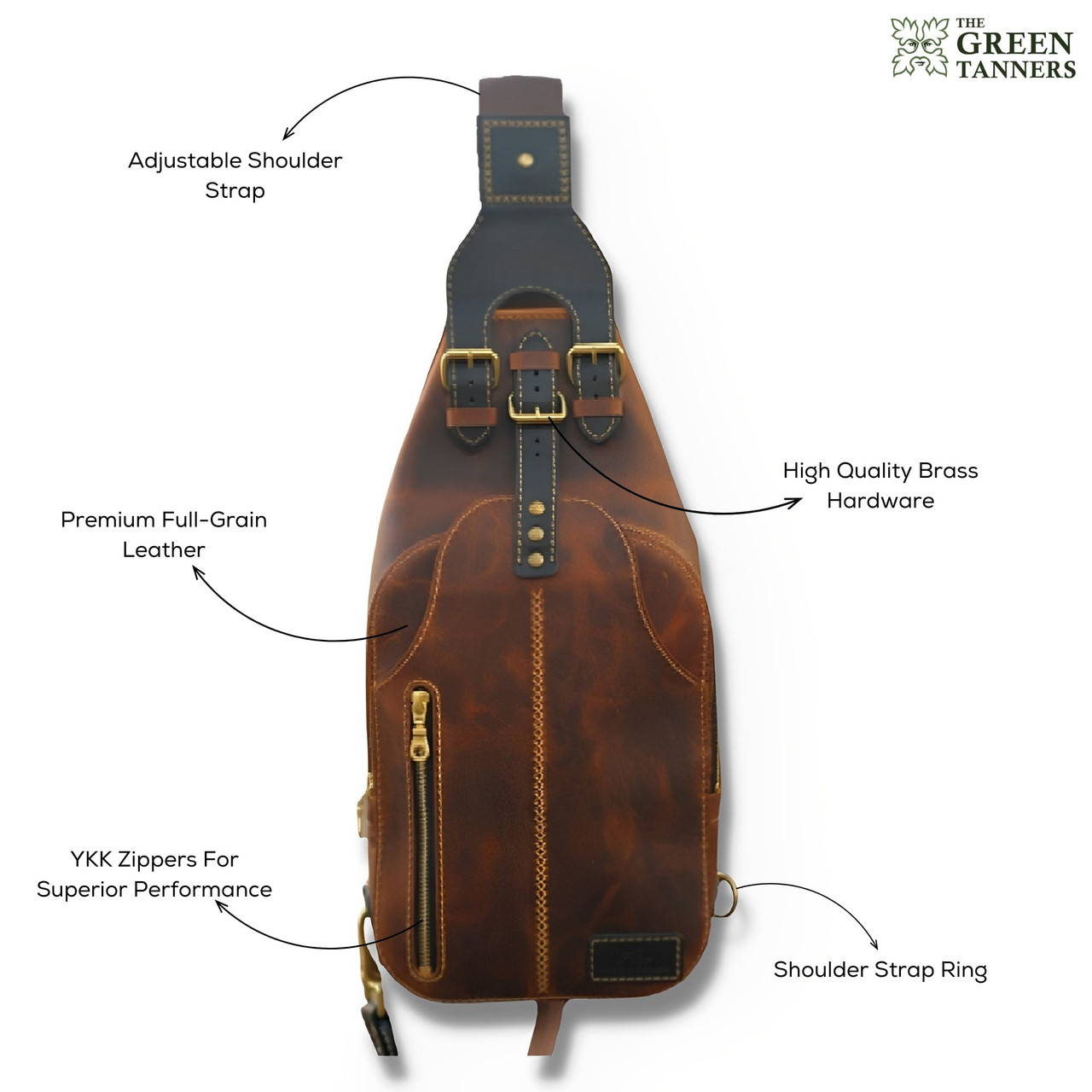 Genuine Brown Mens Leather Sling Bag | Crossbody Bag