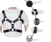leather bdsm chest harness, leather harness