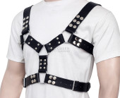 leather bdsm chest harness, leather harness