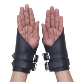 Heavy Duty Leather Suspension Wrist Cuffs - Back View Heavy Duty Leather Suspension Wrist Cuffs - Back View