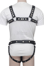 Black Leather Harness With Jockstrap