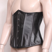 Black Leather Corset Top -  Main  Side Angle Black Leather Corset Top -  Main  Side Angle