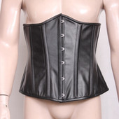 Black Leather Corset Top -  Main Image Black Leather Corset Top -  Main Image