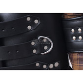 Exclusive Black Leather Bondage Waist Restraints Belt - Nickels Exclusive Black Leather Bondage Waist Restraints Belt - Nickels