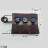 leather watch roll, watch roll, watch organizer, watch roll for travel