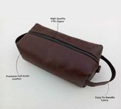 leather toiletry bag, toiletry bag, ditty bag