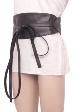 leather obi belt, leather wrap obi belt, leather waist obi belt