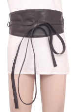 leather obi belt, leather wrap obi belt, leather waist obi belt