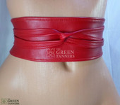 leather obi belt, leather wrap obi belt, leather waist obi belt