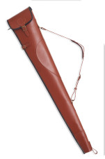 leather rifle case, leather shotgun case, brown leather gun case