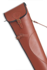 leather rifle case, leather shotgun case, brown leather gun case