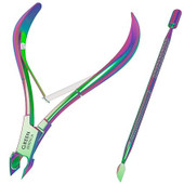 Stainless steel multi-colored cuticle nippers, cuticle nippers, cuticle cutters, cuticle trimming, cuticle pusher