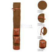 Closed View of  pockets with Vintage Canvas Golf Bag Closed View of  pockets with Vintage Canvas Golf Bag