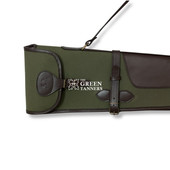 Canvas Leather Shotgun Case With Reinforced Muzzle End - Back side  zoomed View
