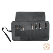 Classic Black Knife Roll, Leather Tool Bag