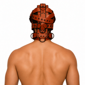 leather face muzzle, leather bdsm muzzle, leather head harness, leather muzzle