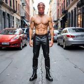 leather face muzzle, leather bdsm muzzle, leather head harness, leather muzzle