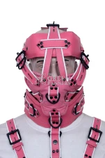 leather face muzzle, leather bdsm muzzle, leather head harness, leather harness