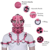 leather face muzzle, leather bdsm muzzle, leather head harness, leather harness, leather harness gag, leather muzzle gag