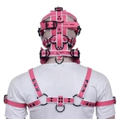 leather face muzzle, leather bdsm muzzle, leather head harness, leather harness, leather harness gag, leather muzzle gag