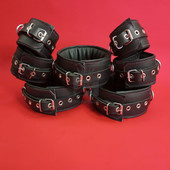 leather handcuffs, leather cuffs, leather bondage cuffs, black bondage handcuffs